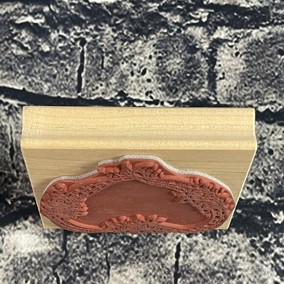 Great Impressions Rubber Stamps K27 HEART RIBBON WREATH ROSE ROSES FLOWERS - Picture 2 of 6